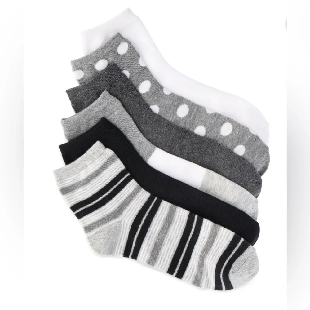 Joyspun Assorted Med Gray Heather Essentials Ankle Dress Socks 6 Pc